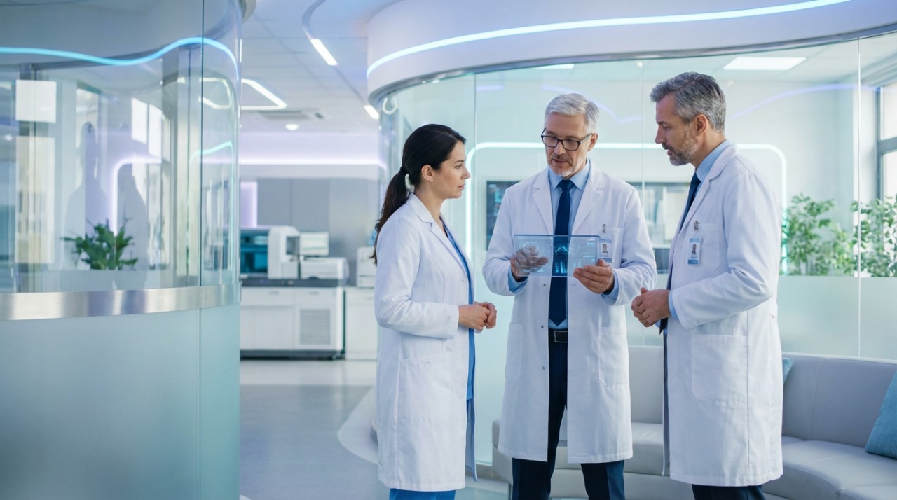 Equipe médica em ambiente clínico